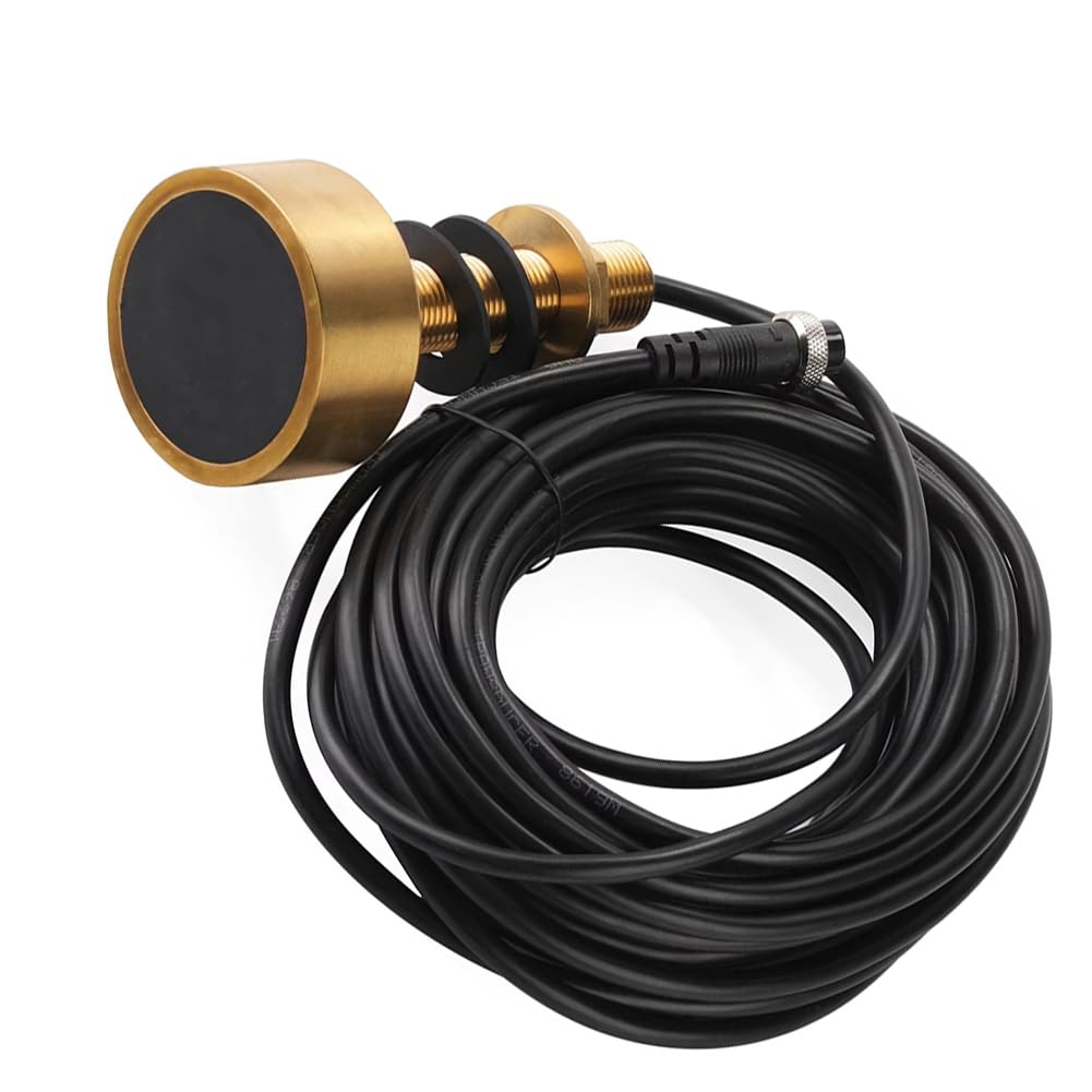 Transducteur TD-25 Bronze Haute Puissance de 600W avec Fiche Aviation 3 Broches pour Outils de Pêche Avancés