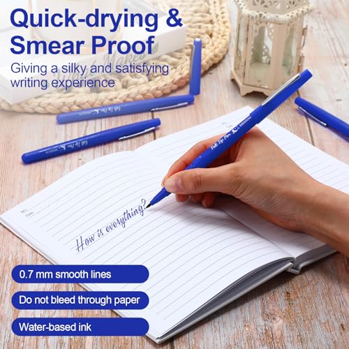 Image of Fuyoooo 36 Pcs Dark Blue Felt Tip Pens Bulk, Quick Dry, 0.7 mm Medium Point