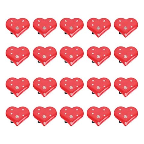 KESYOO 20pcs LED Love Heart Brooch Flashing Collar Art Badges Pin Light Up Brooch Pin Valentines Day Party Favors for Wedding Birthday Party Red Cover