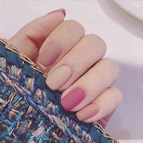 Tgirls 24Pcs Color Matte False Nails Full Cover Short Square Fake Nails Ombre Wedding Party Nail for Women and Girls