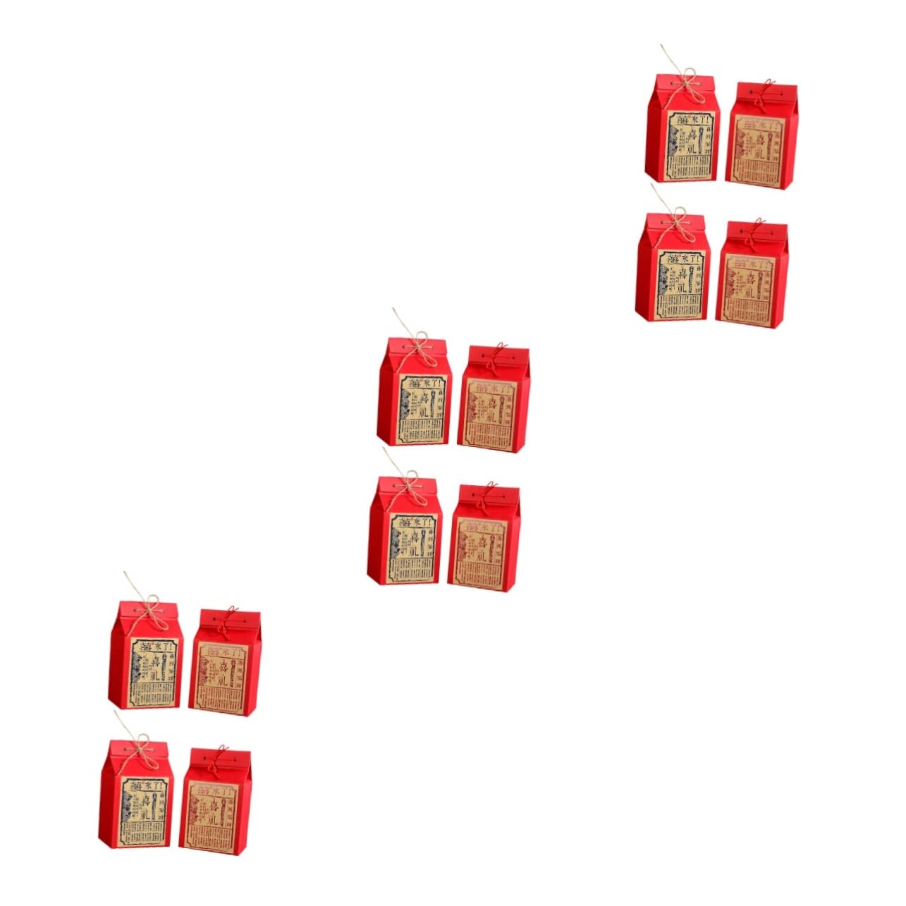 Healeved 12pezzi Sacchetti Vintage Per Confetti Matrimonio Design Retro Decorazioni Rosse Per e Speciali