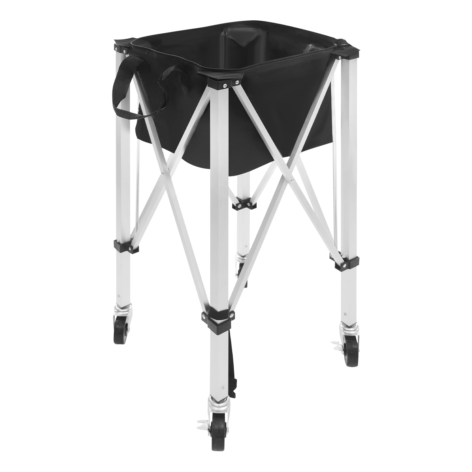 Carrello da tennis pieghevole in alluminio e tessuto Oxford, cestino portatile per palline da tennis 150-170 palline da tennis, contenitore per pallina da tennis, badminton e baseball