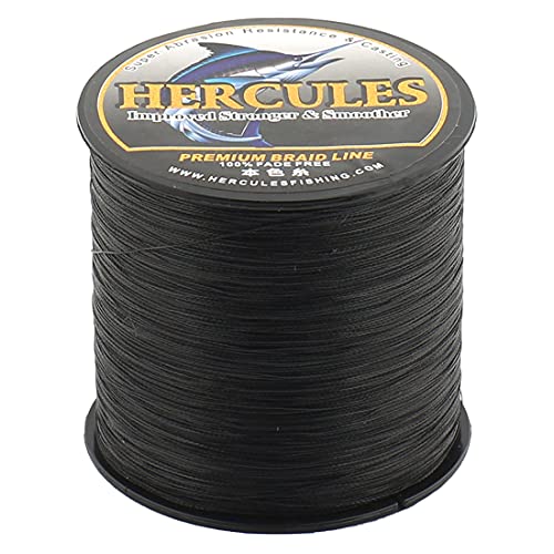 Hercules Braided Fishing Line, Not Fade, 328 Yards Pe Lines, 4 Strands Multifilament Fish Line, 8Lb Test For Saltwater And Freshwater, Abrasion Resistant, Black, 8Lb, 300M #TOP6