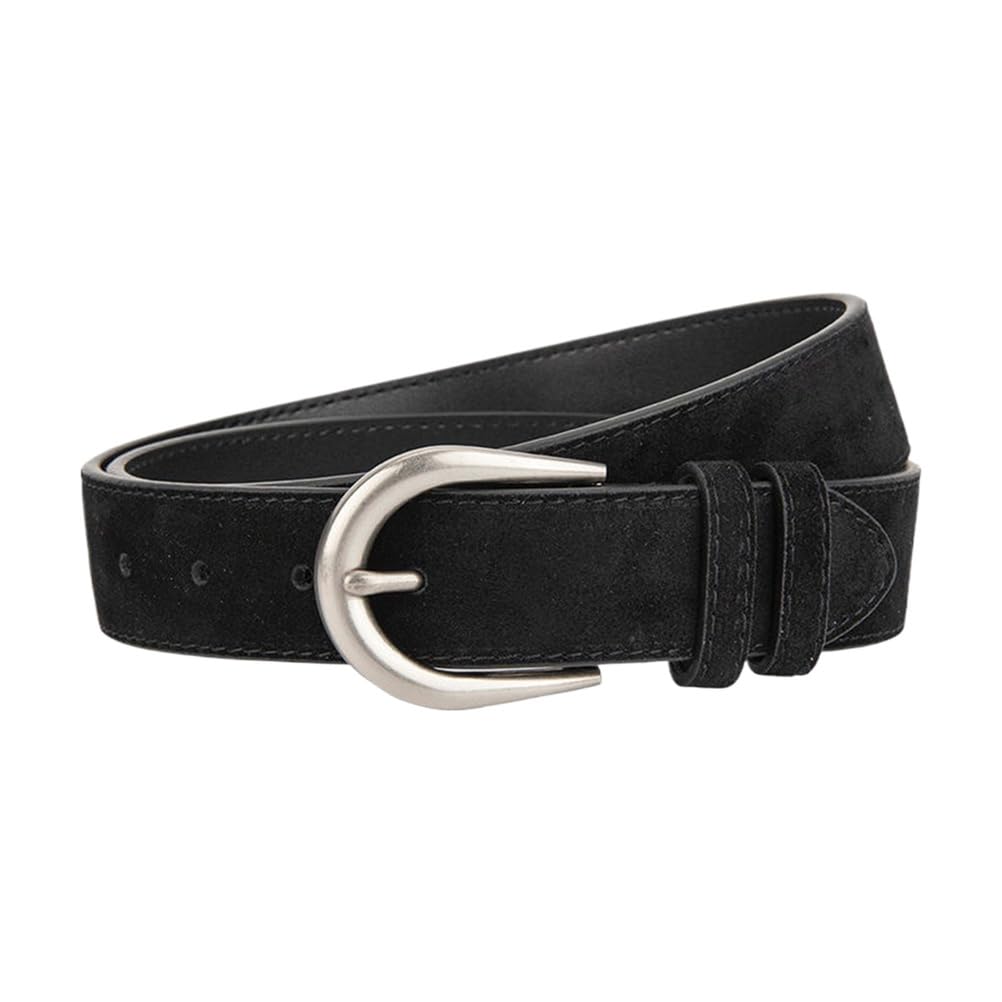 Jiary Women's A Suede Belt ,Casual Genuine Leather Belt,Elegant Belts,Silver Buckle Fashion Belts For Jeans Dress,,105Cm/41.3''