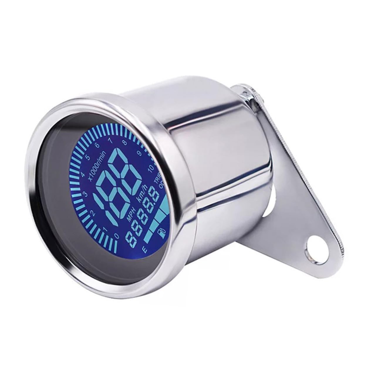 7 Odómetro Plata de Metálico 12v Lcd Colores Motocicleta