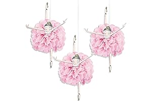 Charming Ballet Party Decorations: Pink and Gold Ballerina Tissue Pom Poms