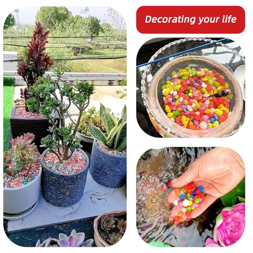 Image of Red Pebbles for Crafts, 0.9 Pound Natural Polished Aquarium Gravel, Decorative Pebbles for Indoor Plants, Turtle Tank, Vase, Succulents Cactus, Garden Landscaping