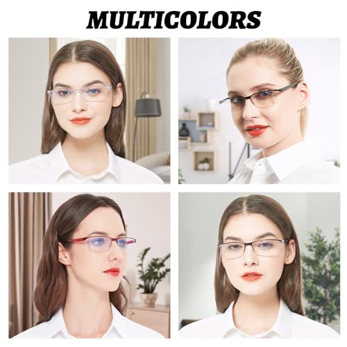 Image of 4 Pack Reading Glasses 2.5 for Women Men Blue Light Blocking Computer Readers Spring Hinge Anti Glare +2.5 1.0 1.25 1.5 1.75 2.0 2.25 2.5 2.75 3.0 3.5 4.0