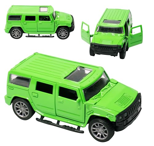 Image of Toy Cloud DieCast Model Cars Hummer Metal Car for Kids Pull Back Action Opening Doors Toy Cars for Boys 5-8 Years - Green