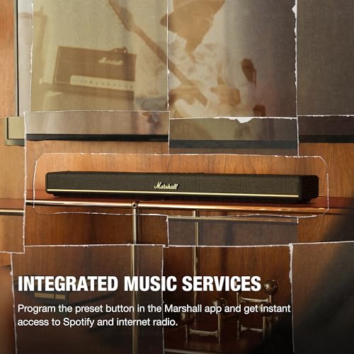 Image of Marshall Heston 60 Soundbar - 5.1 Channel | Dolby Atmos Immersive Sound for TV, Movies, and Music | Bluetooth, WiFi, HDMI, 3.5 mm Aux Inputs - Black