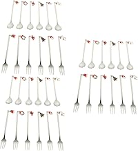 BESTOYARD 3 Conjuntos De Talheres De Natal Talheres De Aço Inoxidável Talheres De Aço Inoxidável Colheres De Degustação Colher De Café Colher De Açúcar Talheres De Aço Inoxidável Portáteis