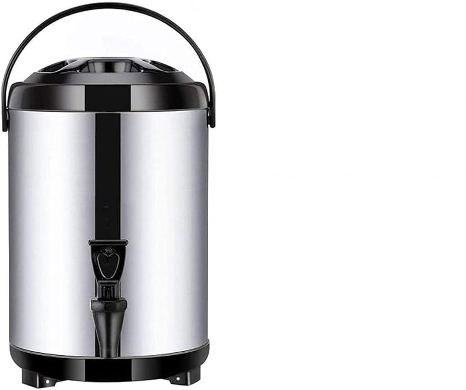 Dispensador de Agua Caliente y Bebidas con Grifo, Termo de Acero Inoxidable Aislado Gran Capacidad Comercial para Fiestas, Buffets, Hoteles, Mantiene Caliente o, Black, 12L