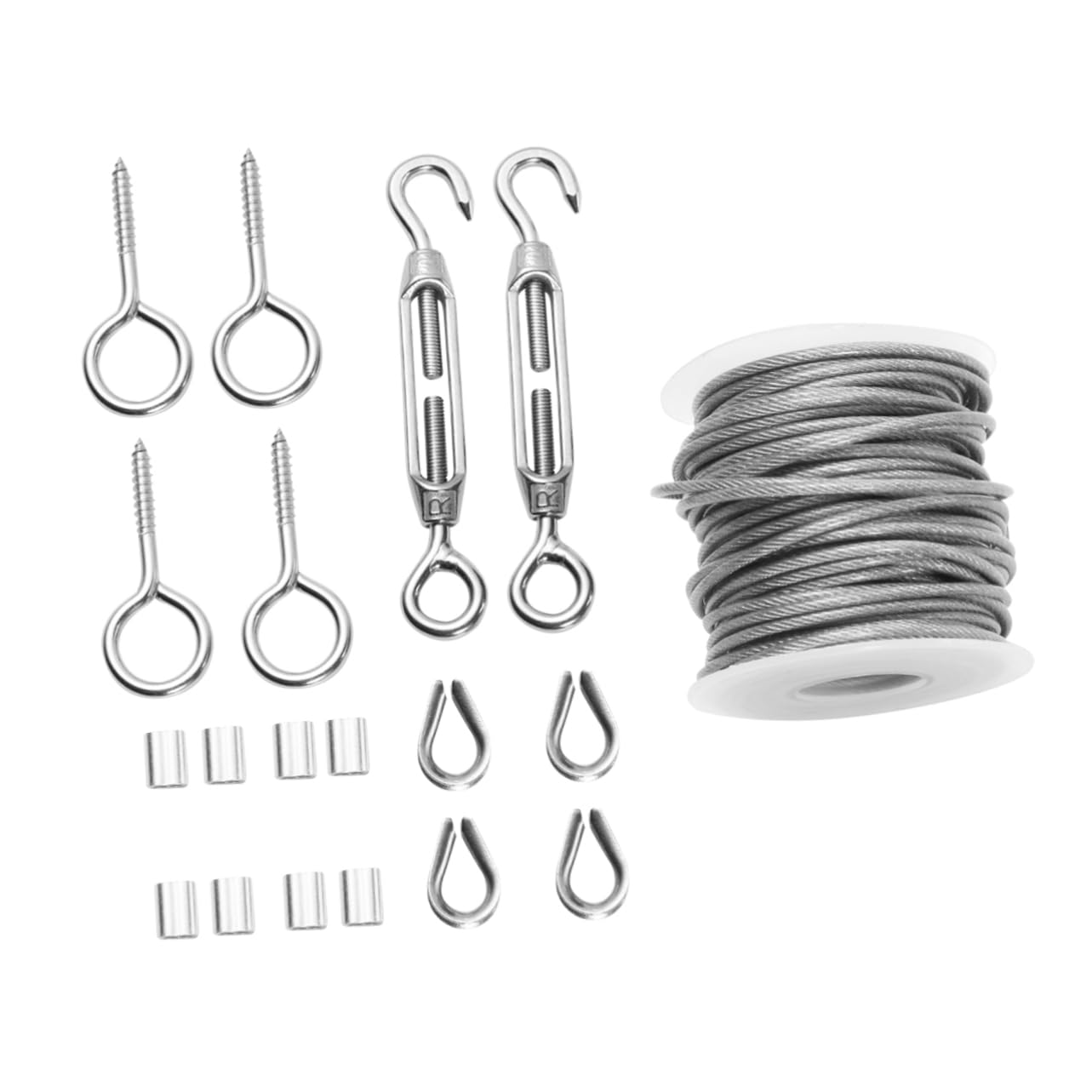 ARTIBETTER 19pc Set Stainless Wire Rope 15m Coated Cable Outdoor Light Hanging Kit