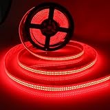 LEDENET 12V Red LED Strip Lights 16.4ft, Double Row 2400 LEDs Outdoor Waterproof IP67, Super Bright Dimmable Flexible Tape Lights for Bedroom, DIY, Truck, RV, and Boat Lighting