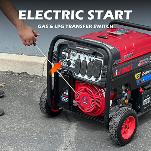 A-iPower SUA12000ED 12000 Watt Portable Generator Heavy Duty Gas & Propane Powered with Electric Start for Jobsite, RV, ED, Whole House Backup Emergency - Thumbnail 3