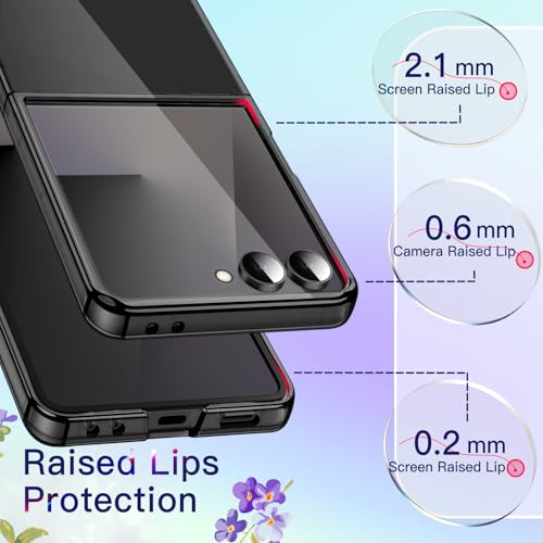 Image of JETech Case for Samsung Galaxy Z Flip 7 2025, Crystal Transparent Hard PC Shell, Anti-Scratch Shockproof Slim Protective Phone Cover (Black)