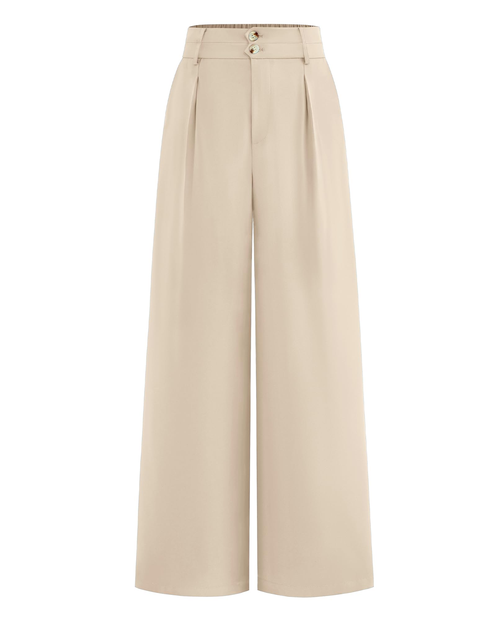 BTFBM Women Wide Leg Dress Pants 2026 High Waisted Button Pleated Business Casual Trousers Office Work Palazzo Pants