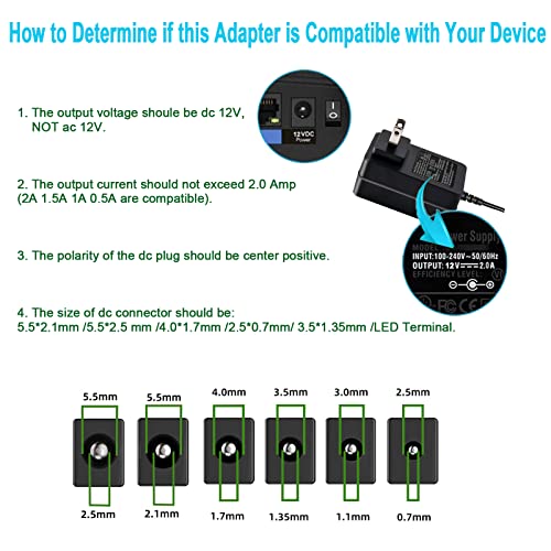 Tkdy 12V 2A Power Supply Adapter Cord, 100-240V Ac To Dc 12 Volt 2 Amps 24W Transformer, For Yamaha Keyboard Router Crosley Record Player Led Strip Light Seagate Hard Drive With On Off Switch. #TOP2