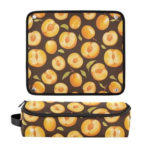 Bolsa de viaje Yellow Nectarines Hot Hair Tools con tapete para plancha resistente al calor, impermeable, organizador de viaje para planchas, rizadores y secadores para mujeres miniatura 3