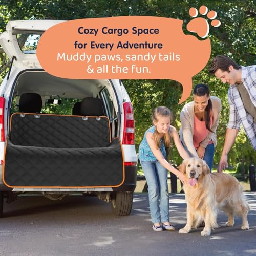 Image of Dog Car Seat Cover for Back Seat, Waterproof Hammock for Car, SUV & Truck, Non-Slip Backseat Cover for Dogs, Heavy-Duty Dog Hammock Style Seat Protector Pets. (Orange, 41 inchx59 inch)