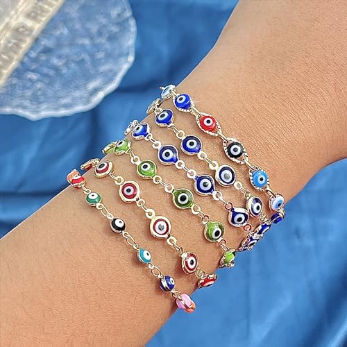Image of choice of all Evil Eye Bracelet for Women,14K Gold Plated Turkish Blue Eye Chain Bracelets for s Christmas s for s
