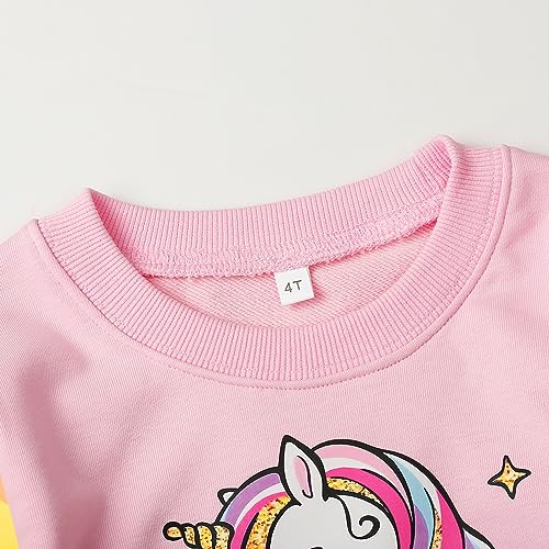 Image of Little Girls Outfits 2 Piece Toddler Long Sleeve Sweatshirt Leggings Pants Fall Winter Clothing Set 2-10 Years