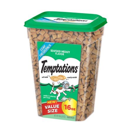 1 Pack of TEMPTATIONS Classic Treats for Cats Seafood Medley Flavor 16 Ounces