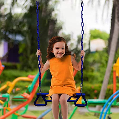 Image of REZNOR Trapeze Swing Bar Playset with Plastic Gym Trapeze Bar for Kids /Adults, | Weight Capacity 120 kg (Blue)