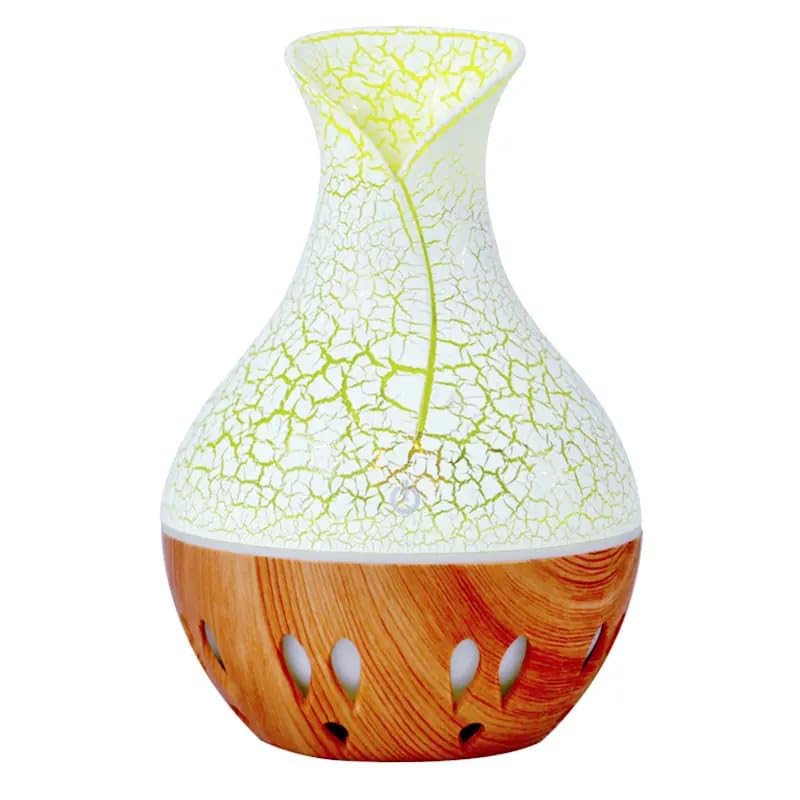mobigon Wood Cool Mist Ultrasonic Humidifier for Room Moisture, Aroma Diffuser for Home, 200ml Essential Oil Diffuser with 7 Colorful Night Light, Auto Shut-Off, Home, Office, Car (D.Light Brown)