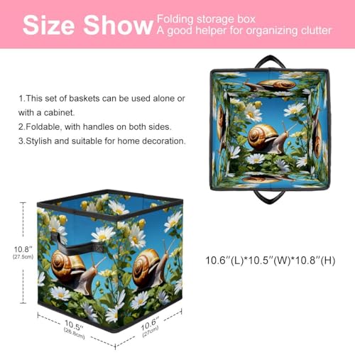 Boîte de rangement pliable dressing panier tissu enfant escargot - 3
