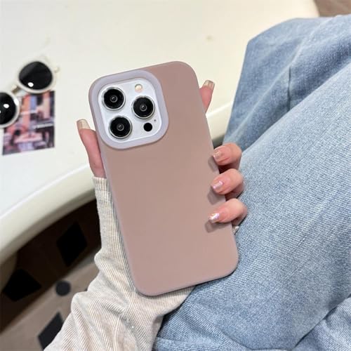 Coque iPhone 12 silicone liquide antichoc kaki protection écran et dos mat