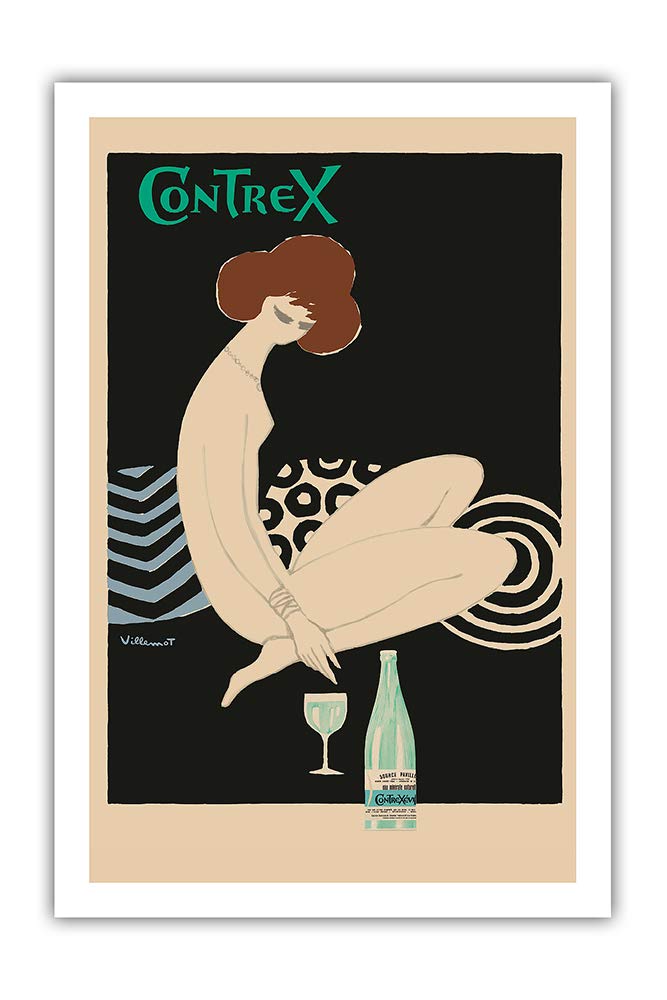 Contrex - Natural Mineral Water (Eau Minerale Naturelle) - Vintage Advertising Poster by Bernard Villemot c.1970 - Bamboo Fine Art 290gsm Paper Print (Unframed) 24x32in