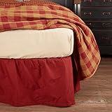 Ninepatch Star Queen Bed Skirt Burgundy Solid 60x80x16