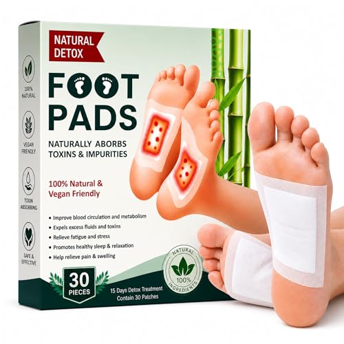 Image of Herbal Detox Foot Pads (Pack of 30) | Natural Bamboo Vinegar Foot Patch for Relaxation & Sleep Support | Gentle Herbal Ingredients for Daily Wellness, Foot Care & Comfort | Easy Overnight Use