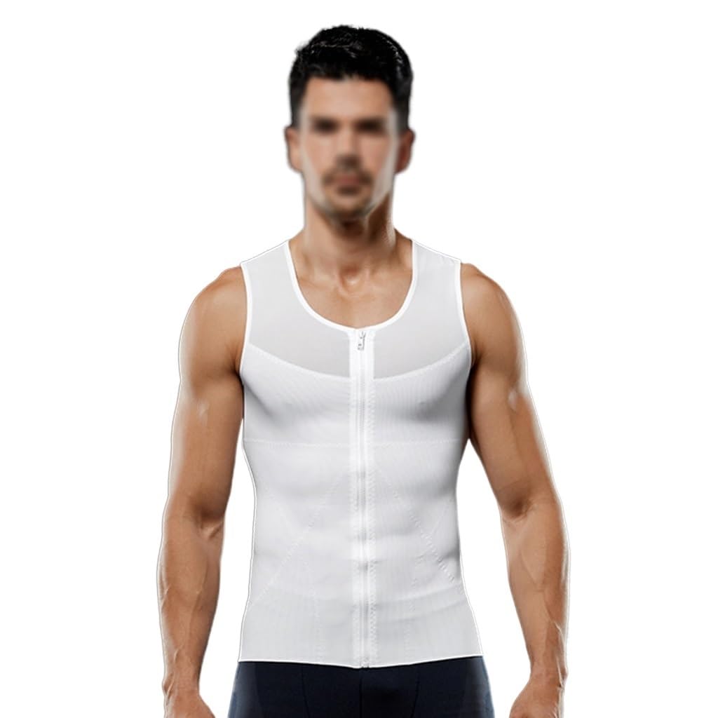 HLTYGWX Fajas para Hombres Control de Barriga Cuerpo Completo Adelgazante Body Cremallera Busto Abierto Esculpir