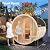 ZONEMEL Indoor and Outdoor Barrel Sauna Room with Porch, Asphalt Shingle Roof, Spruce Wood Steam Sauna with 6KW ETL TOULE Heater, Tempered Glass, Mostly for 6 to 8 People Sauna Bath