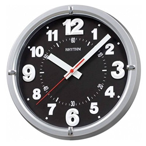RHYTHM(Japan Value Added Wall Clock 3D Numerals,Silent Silky Move Analog Clock(28.0x28.0x4.6cm)