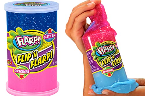 JA-RU Flip & Flarp Noise Putty for Kids Double Pack Original & Glitter (Unit) Farrt Gas Noise Maker Slime Scented Putty Fidget Stress Toy for Boys, Girls & Adults. 047