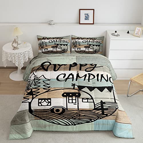 Juego de edredón para campistas, Juego de Ropa de Cama de Camping, edredón de plumón para Caravana, decoración de Cabina de Caravana, Juego de edredón Acolchado para niños, niñas y Adultos...