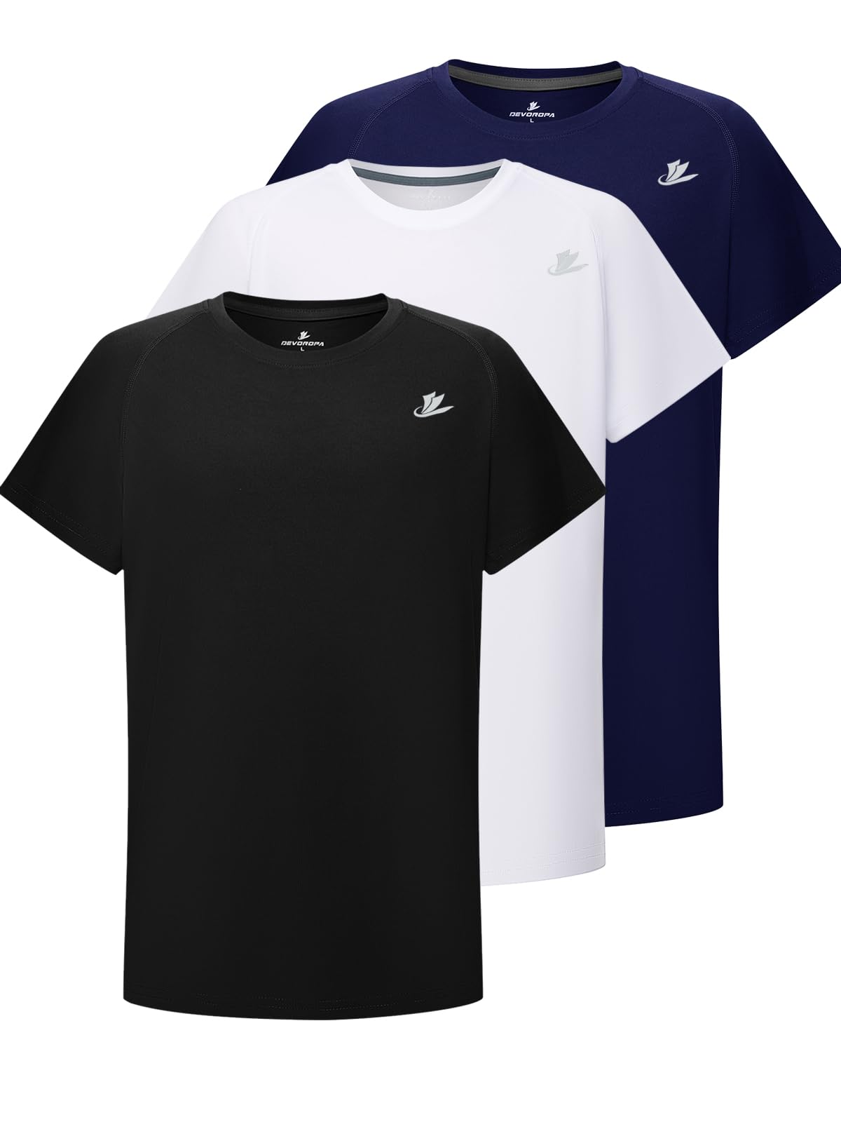 DEVOROPA Youth Boys Compression Shirt Long/Short Sleeve Football Baseball Undershirt Quick Dry Kids Sports Baselayer Crewneck