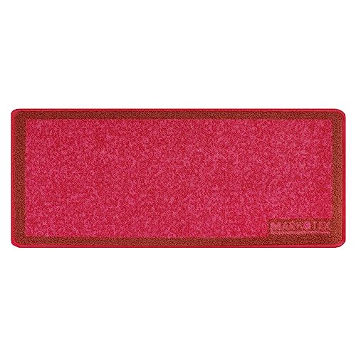 Tappeto da Ingresso, Runner Cucina con Gomma Antiscivolo Bordato Lavabile Rettangolare (Misura: 25x60 cm, Rosso)
