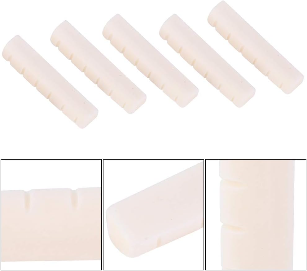 VOLDAX Acoustic Wood Guitar Nut Ivory White Cow Bones Musical Instrument Accessories 5Pcs