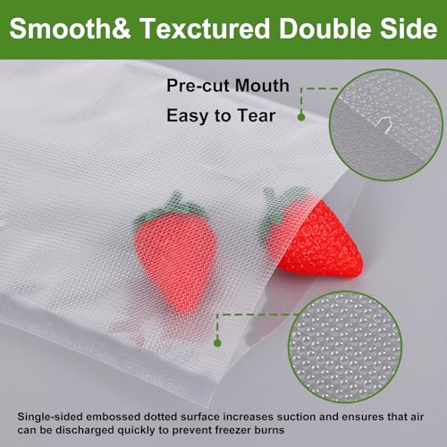Image of [2025 Upgraded] Moretoes 100pcs Vacuum Sealer Bags, Pint 6 inch x 10 inch, BPA Free, Pre-cut Commercial Grade Vac Seal Meal Bags for Food Saver Storage, Meal Prep or Sous Vide