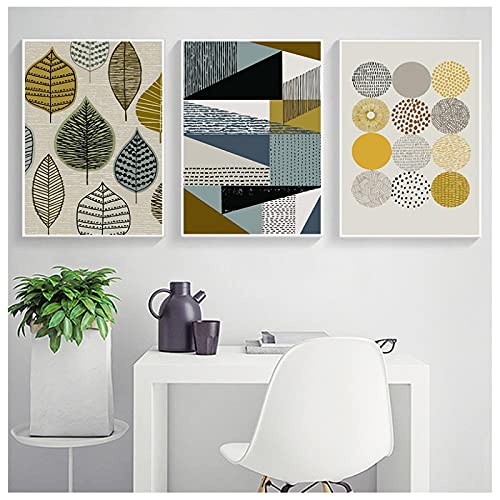 Affiche peinture abstraite nordique 50x75cm lot de 3 toiles géométriques sans cadre salon