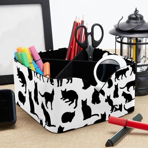 Organiseur de bureau design 4 compartiments avec pots à crayons de qualité - 8