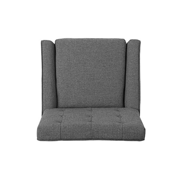 GDF Studio Eonna Buttoned Mid Century Modern Fabric Chair, Charcoal - Image 7