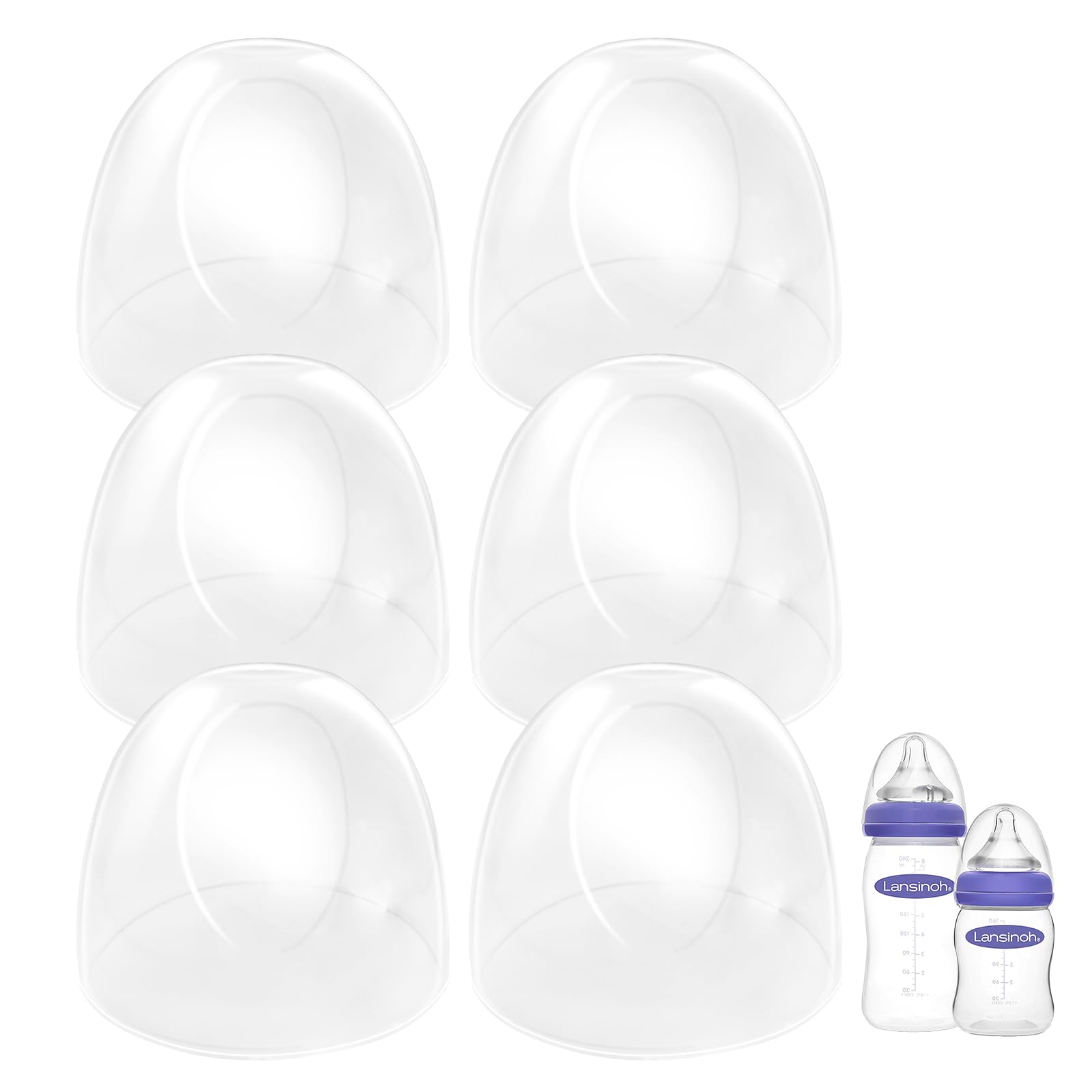 XUNICUTE Baby Bottle Cap Compatible with Lansinoh Baby Bottles, Soft & Safe Bottle Lid, 6 Count