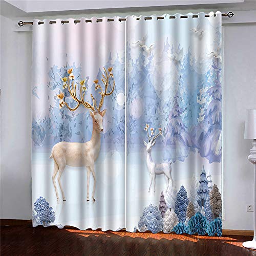 Rideau anti chaleur et froid pour fenêtre de salon | Rideaux occultants opaques motif animaux