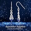 ChicSilver Sparkling Heart Birthstone 925 Sterling Silver Celtic Knot Dangle Hook Earrings (with Gift Box)