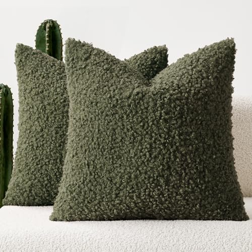 Woaboy Faux Fur Throw Pillow Covers 18x18 Inch Set of